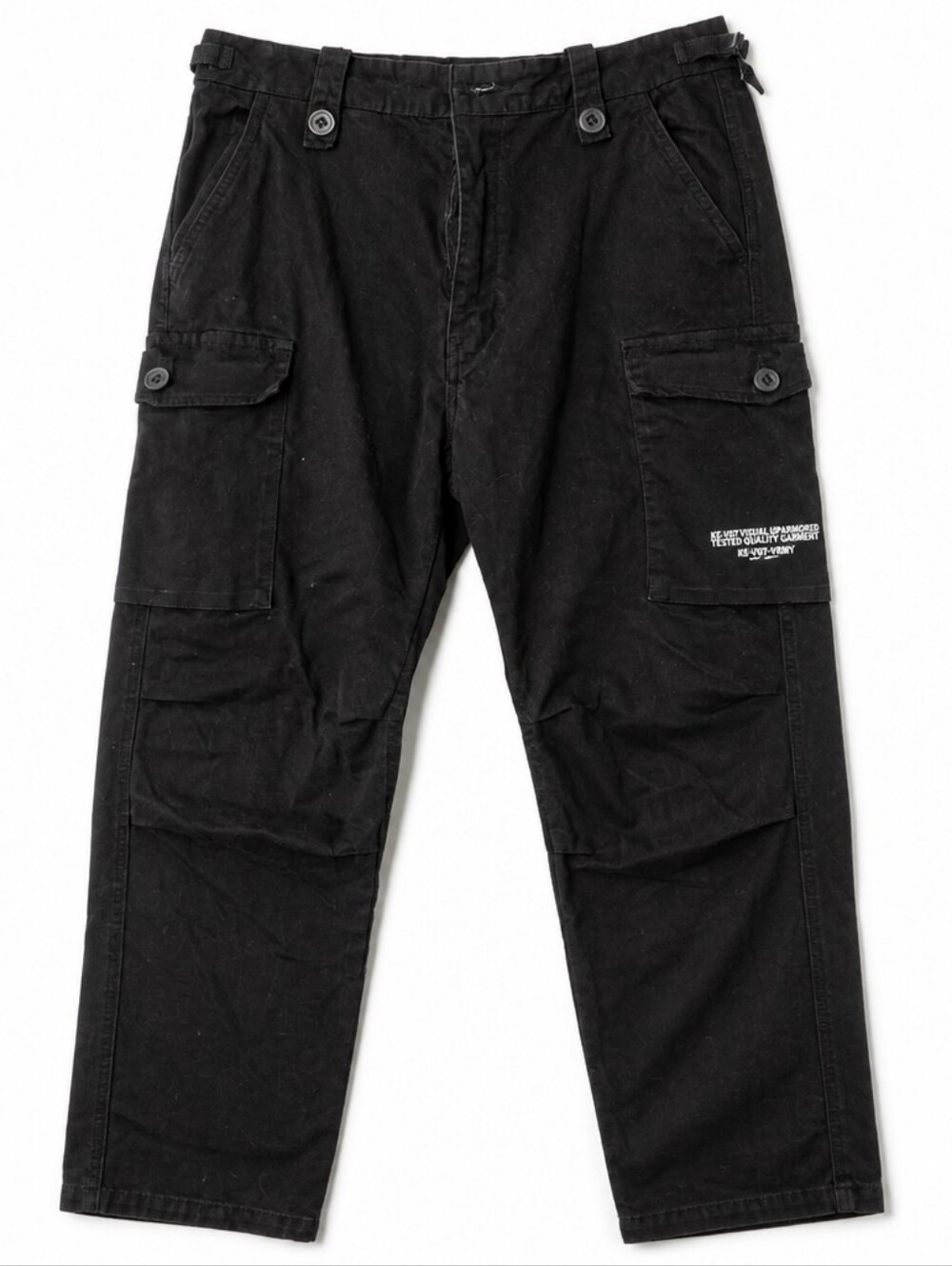 KE-VO7-ARMY Black Cargo Pants  Size 33